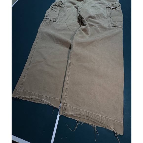 VTG Abercrombie & Fitch Baggy Cargo Pants Mens 36x30 Y2K Military Skater Tan - Picture 12 of 14